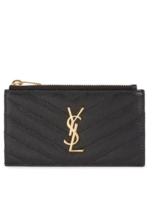 ysl card case with zipper|YSL zippered card case.